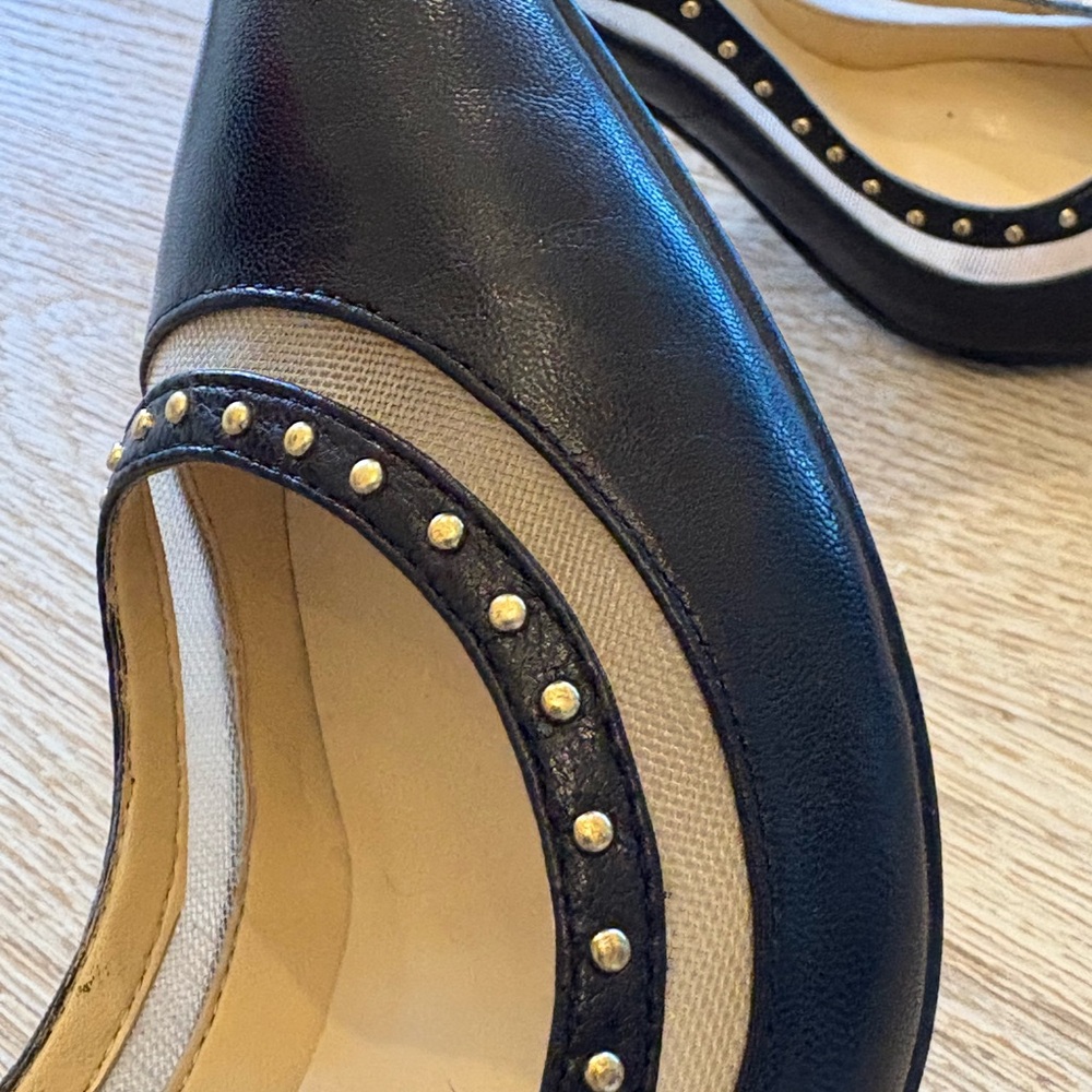 Black and Gold Studded Heels - Picture 3 of 10